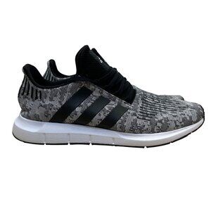 Adidas Mens Black Gray Knit Trainers Size 13.5 Lightweight Casual Shoe